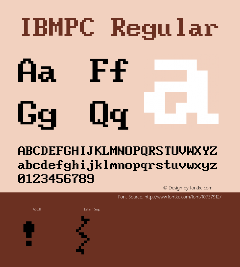 IBMPC Regular Version 1.00 Font Sample