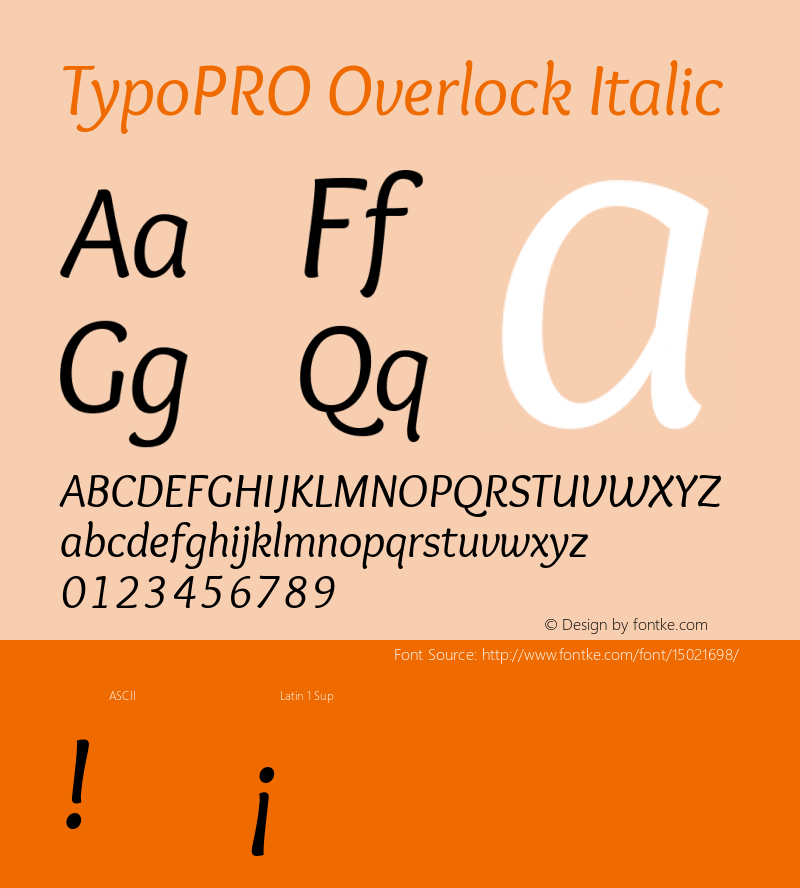 TypoPRO Overlock Italic Version 1.001 Font Sample