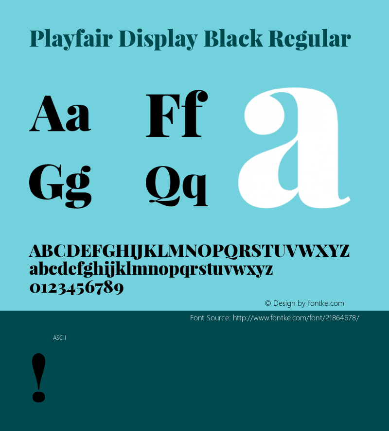 Playfair Display Black Regular  Font Sample