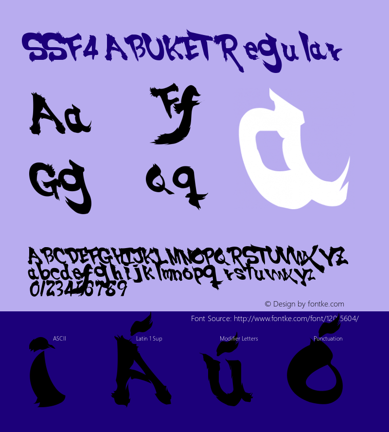 SSF4 ABUKET Regular Version 1.0 Font Sample