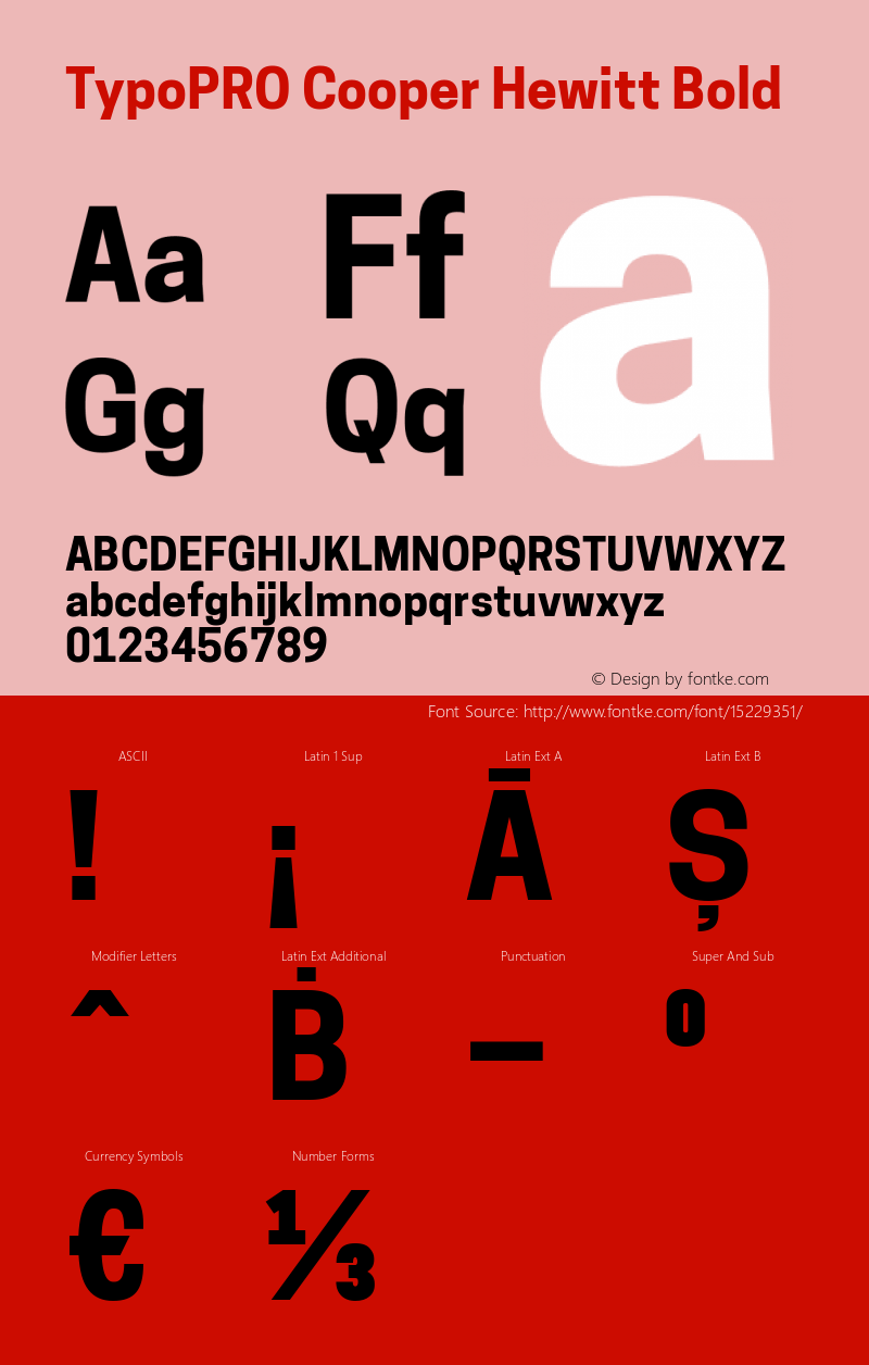 TypoPRO Cooper Hewitt Bold 1.000 Font Sample