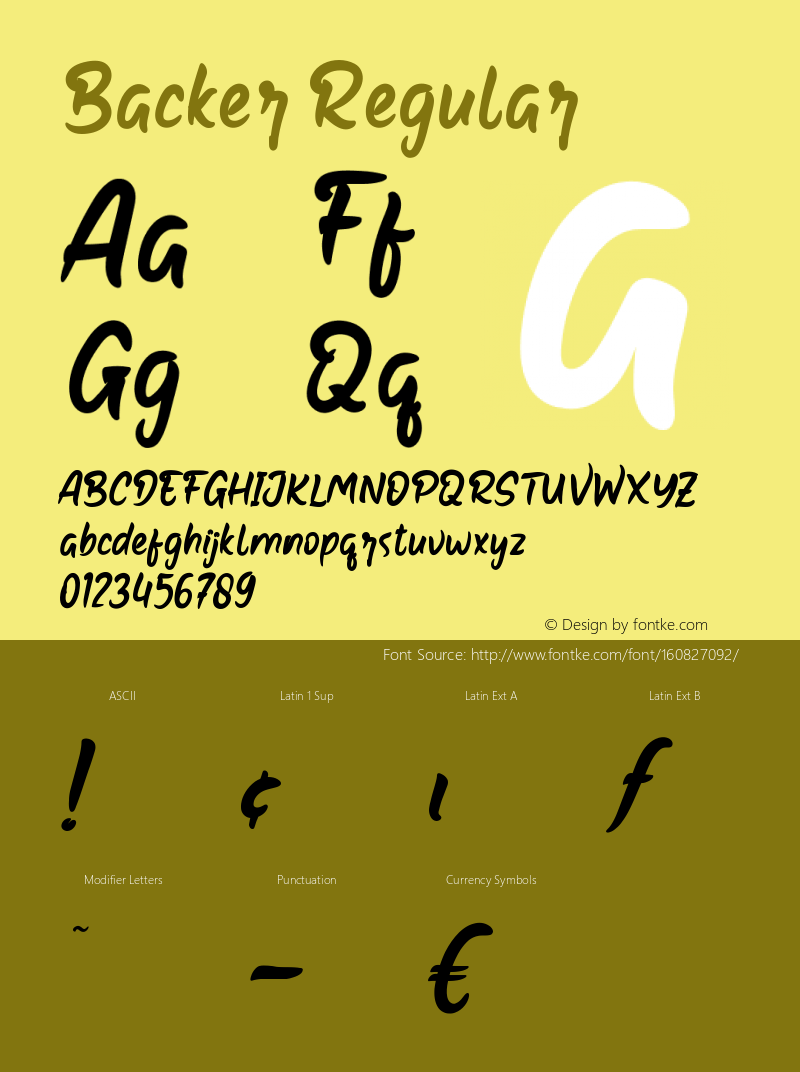 Backer Version 1.001;Fontself Maker 3.5.4 Font Sample