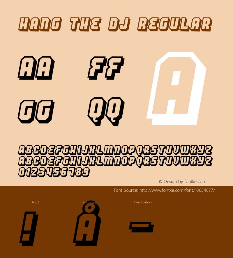 Hang the DJ Regular 2 Font Sample