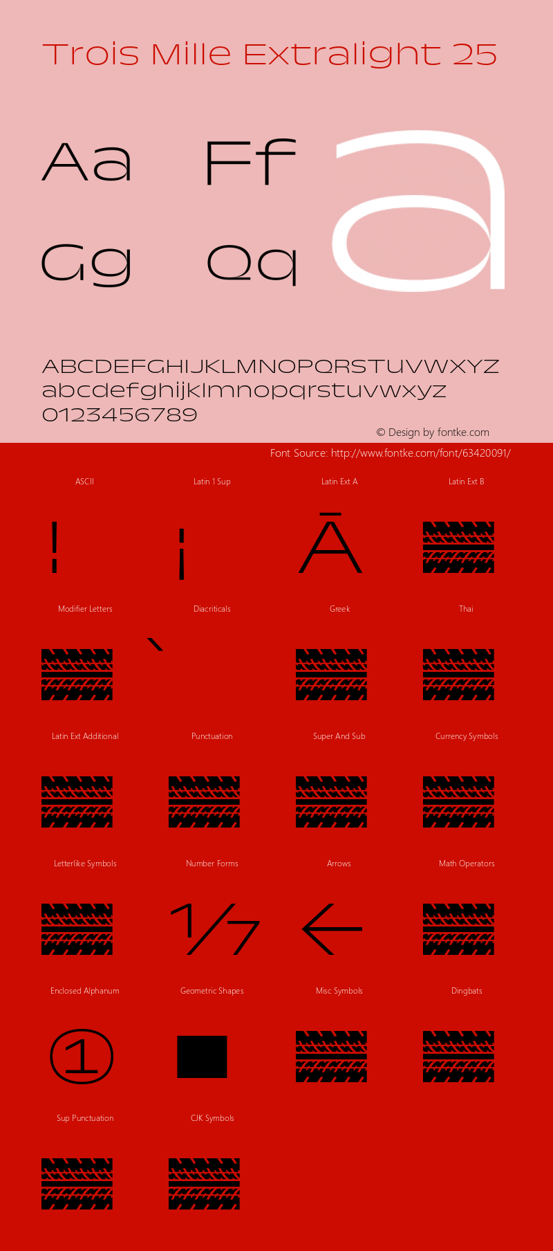 TroisMilleExtralight-25 Version 1.000;hotconv 1.0.109;makeotfexe 2.5.65596 Font Sample