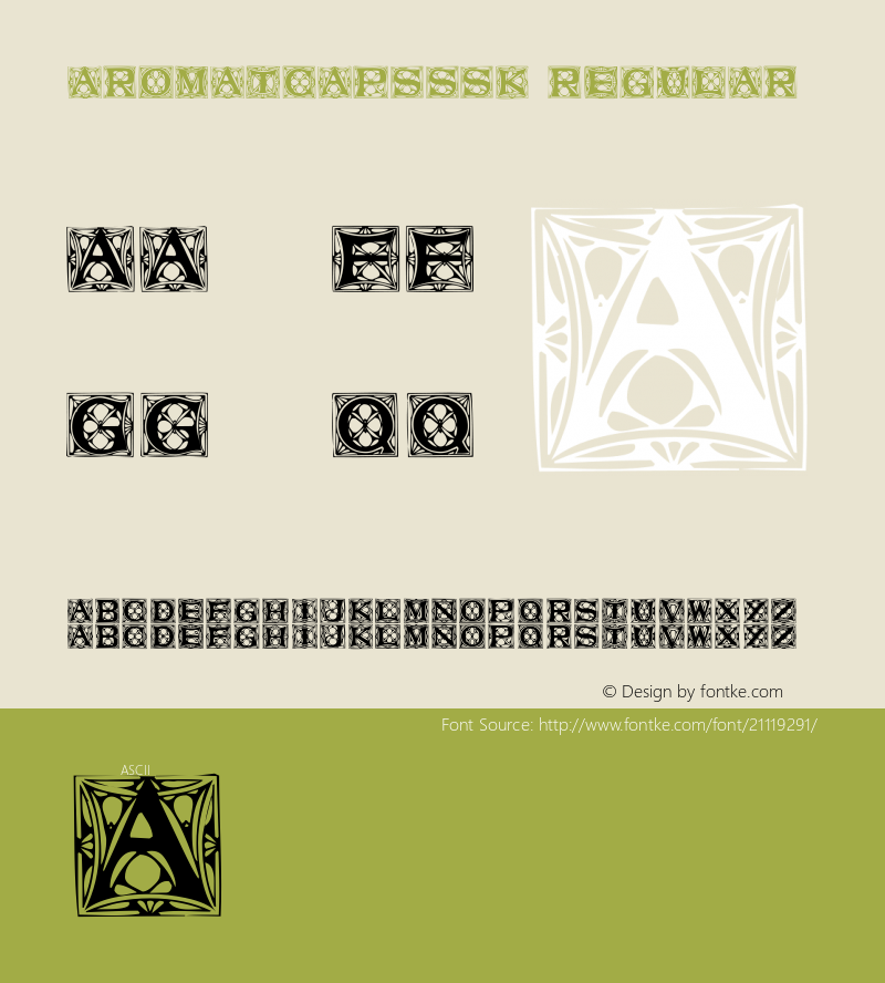 AromatCapsSSK Macromedia Fontographer 4.1 7/25/95 Font Sample