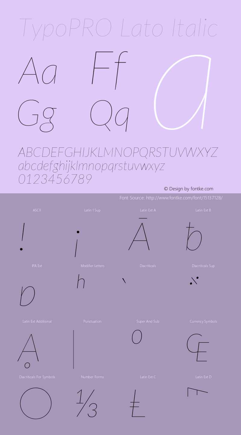 TypoPRO Lato Italic Version 2.010; 2014-09-01; http://www.latofonts.com/ Font Sample