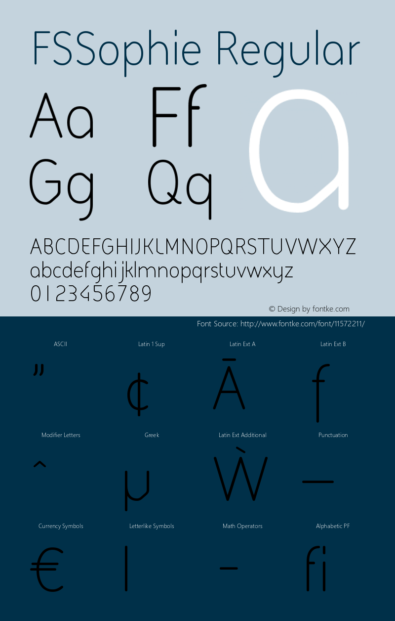 FSSophie Regular Version 1.0 Font Sample