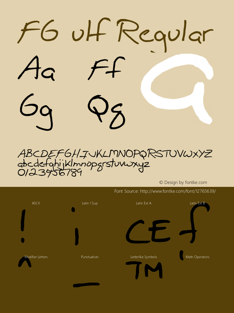 FG ulf Regular 2004; 1.0, initial release Font Sample