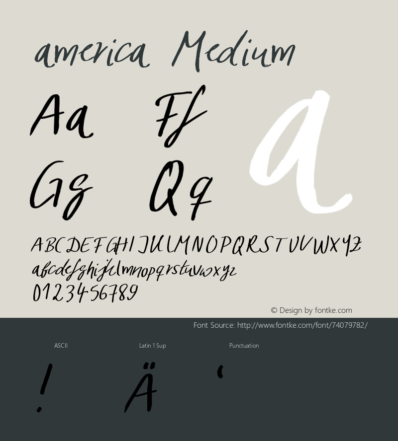 america Version 001.000 Font Sample