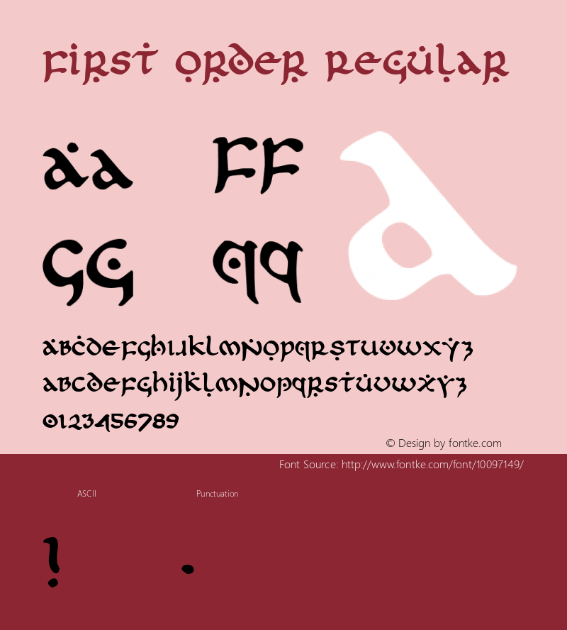 First Order Regular 1 Font Sample