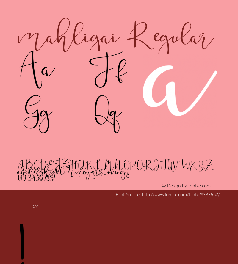 mahligai Regular Version 1.000 Font Sample