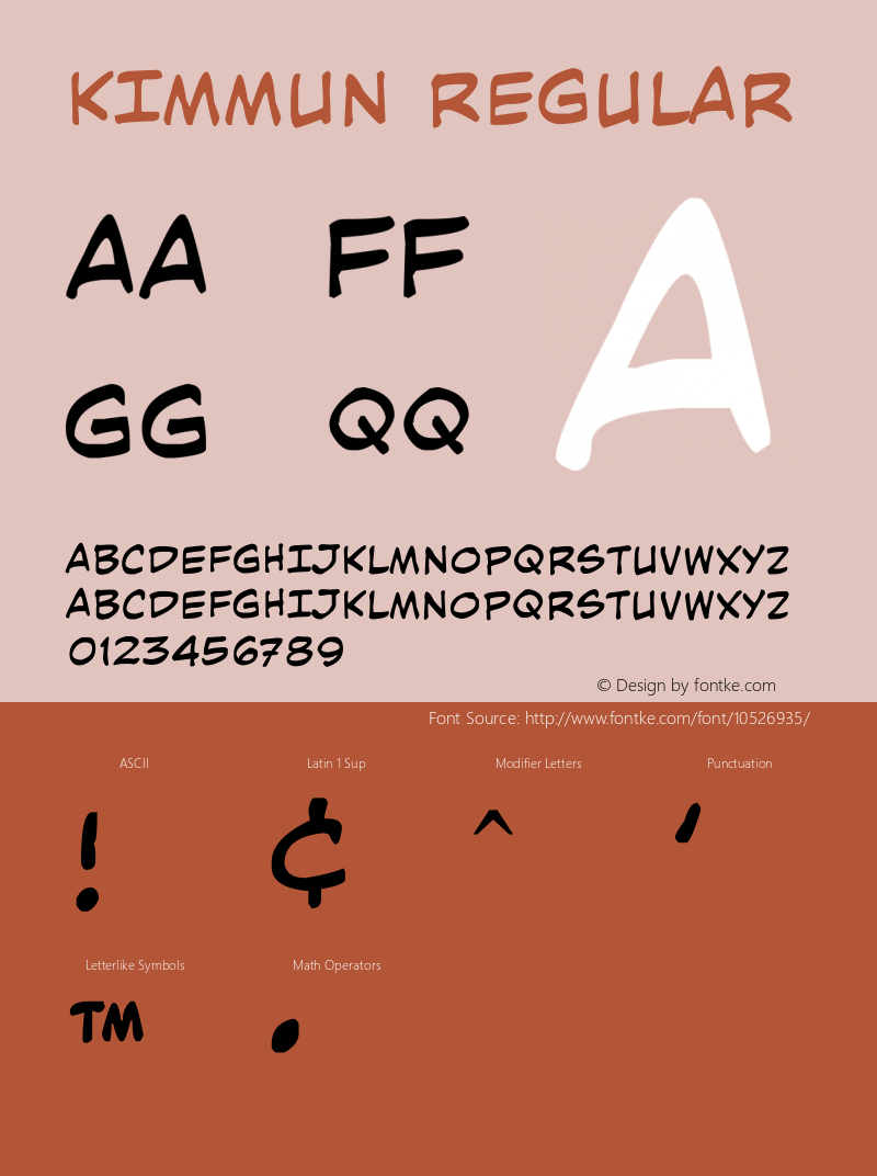 Kimmun Regular Version 1.00 November 18, 2013, initial release Font Sample