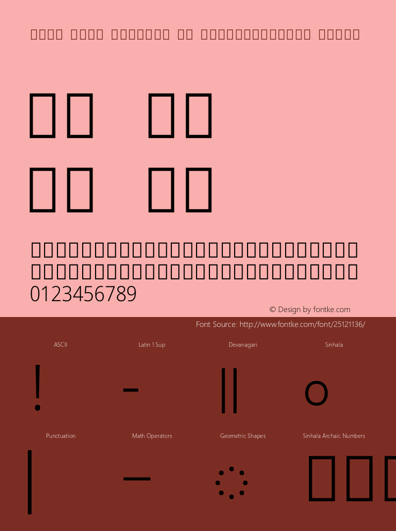 Noto Sans Sinhala UI SemiCondensed Light Version 2.000 Font Sample