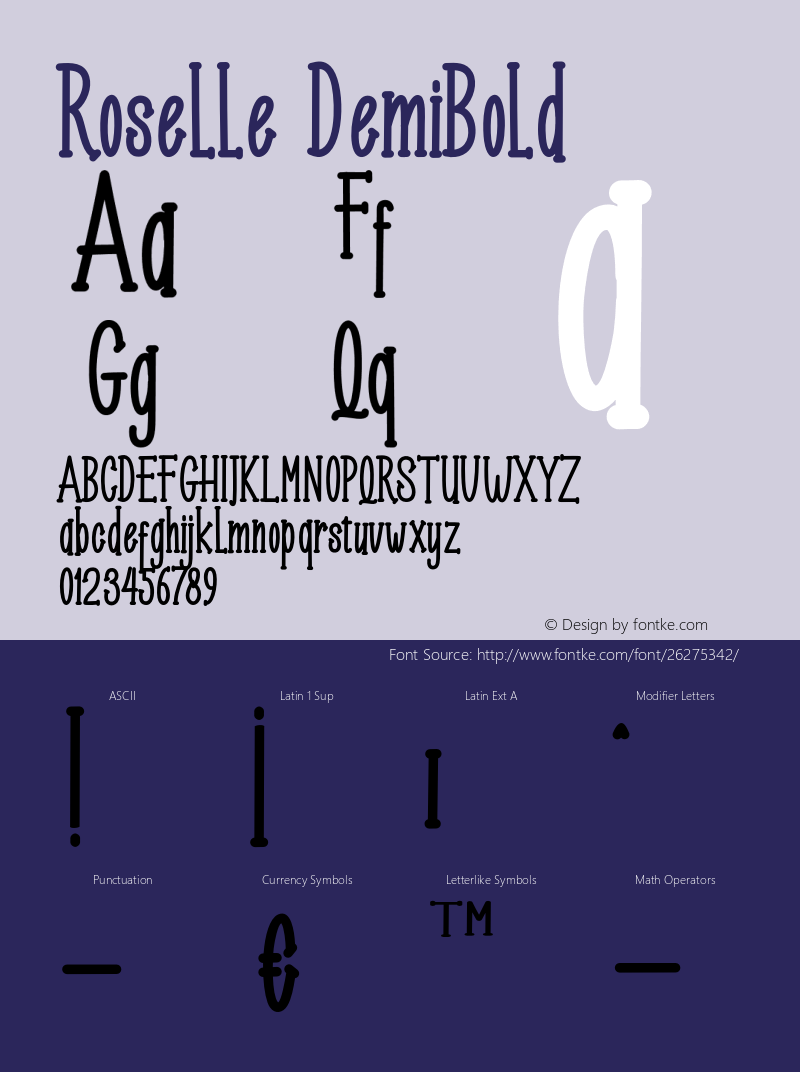 Roselle-DemiBold 1.000 Font Sample