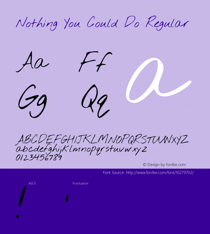 Nothing You Could Do Regular Unknown Font Sample