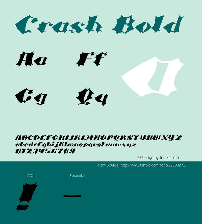 Crash Bold Macromedia Fontographer 4.1J 02.7.25 Font Sample