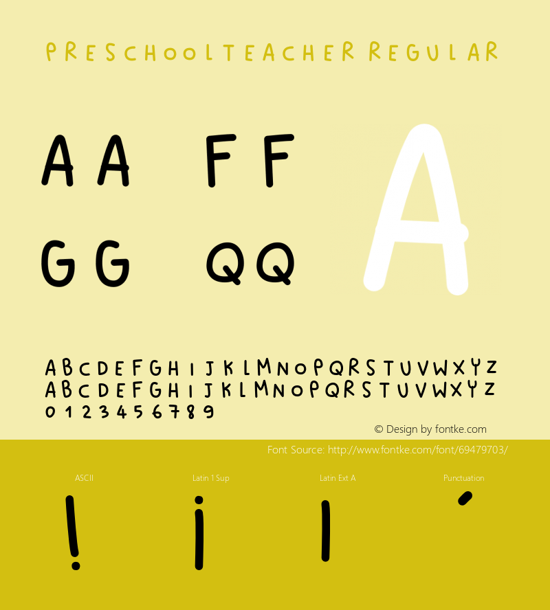 Preschoolteacher Version 1.000;PS 001.001;hotconv 1.0.56 Font Sample