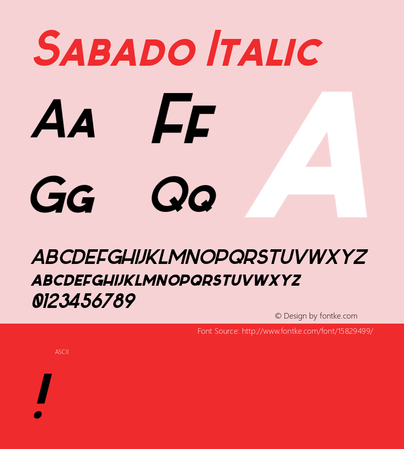 Sabado Italic 1.000; ttfautohint (v1.4.1) Font Sample