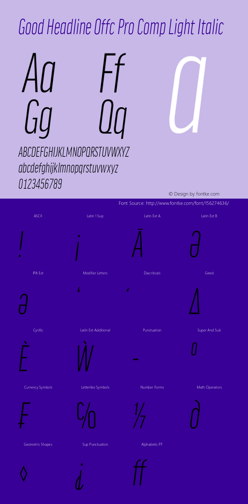 Good Head Offc Pro Comp Light Italic Version 7.504; 2014; Build 1020 Font Sample