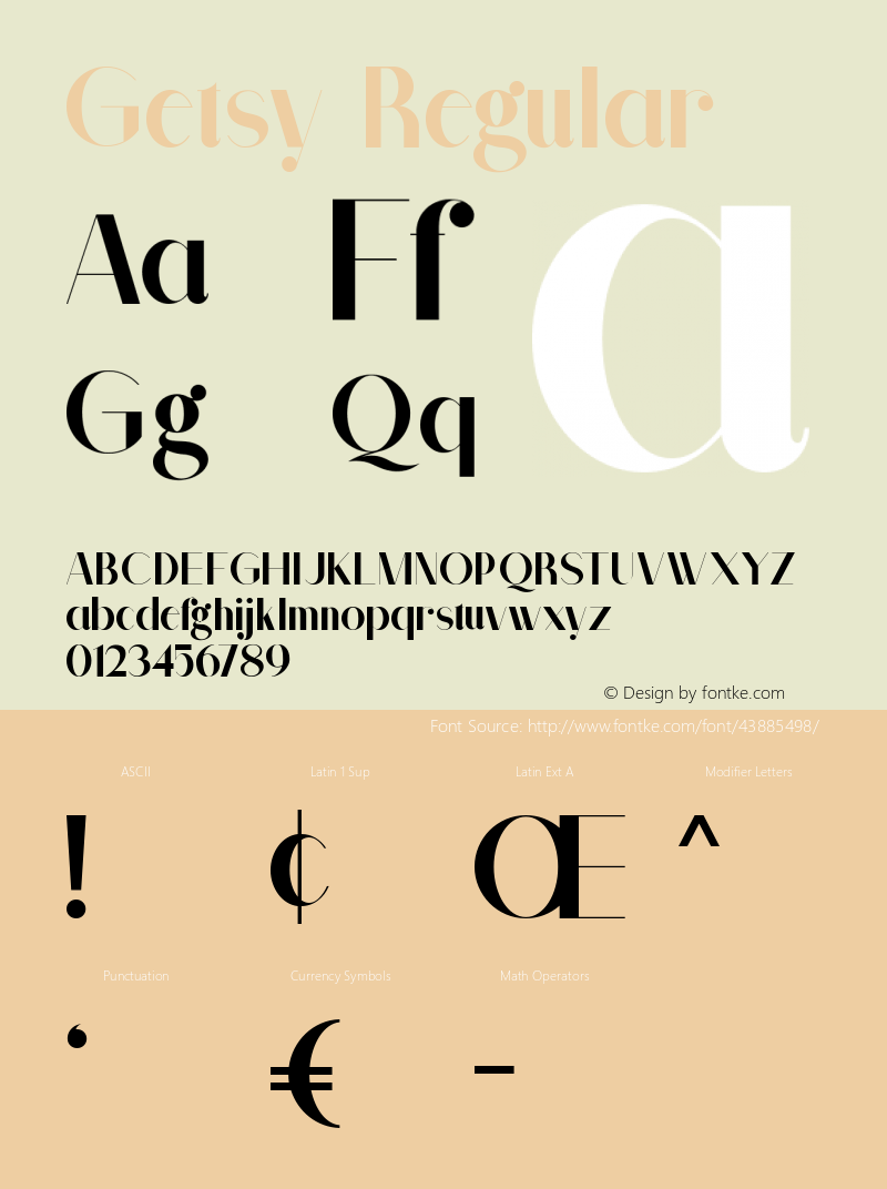 Getsy  Font Sample