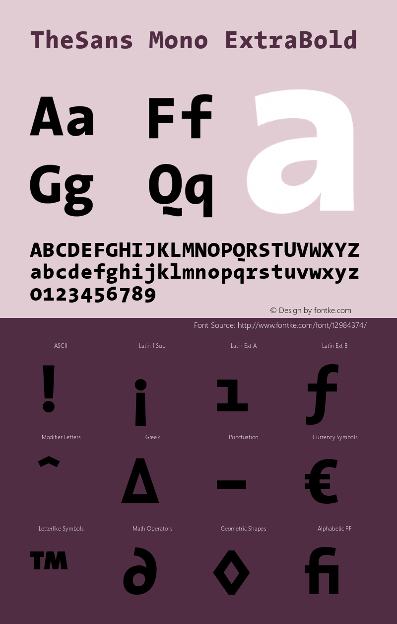 TheSans Mono ExtraBold 001.000 Font Sample