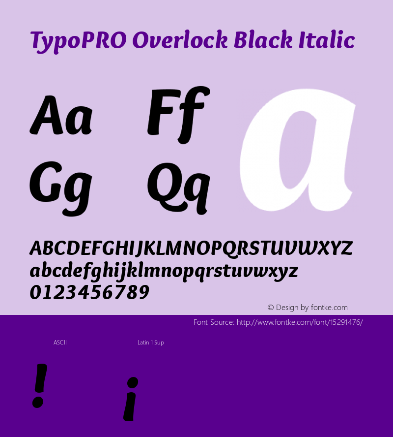TypoPRO Overlock Black Italic Version 1.001 Font Sample