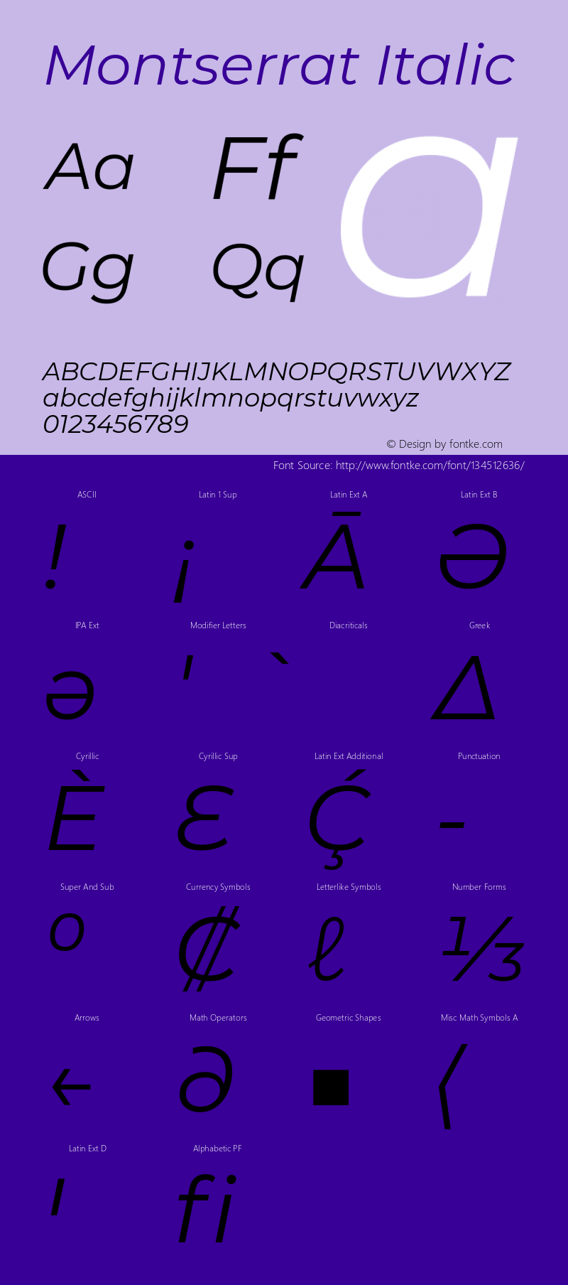 Montserrat Italic Version 7.200;PS 007.200;hotconv 1.0.88;makeotf.lib2.5.64775 Font Sample