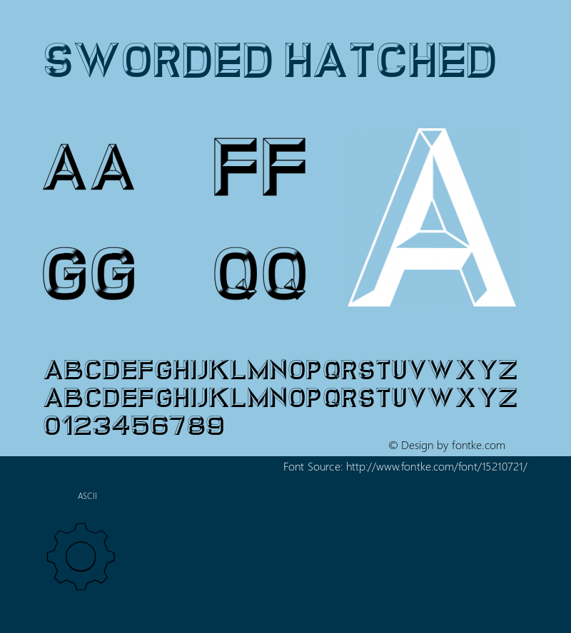 Sworded-Hatched ☞ Version 1.000;com.myfonts.easy.fabulousrice.sworded.hached.wfkit2.version.4oAR Font Sample