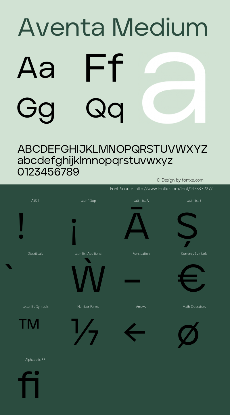 Aventa-Medium Version 1.002 | wf-rip DC20200415 Font Sample