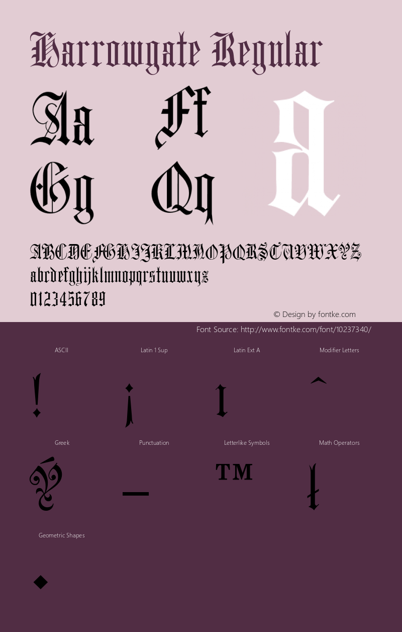 Harrowgate Regular 001.000 Font Sample