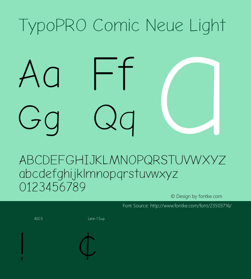 TypoPRO Comic Neue Light Version 1.000 Font Sample