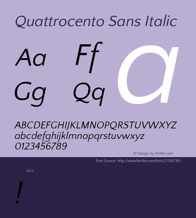 QuattrocentoSans Version 1.0 Font Sample