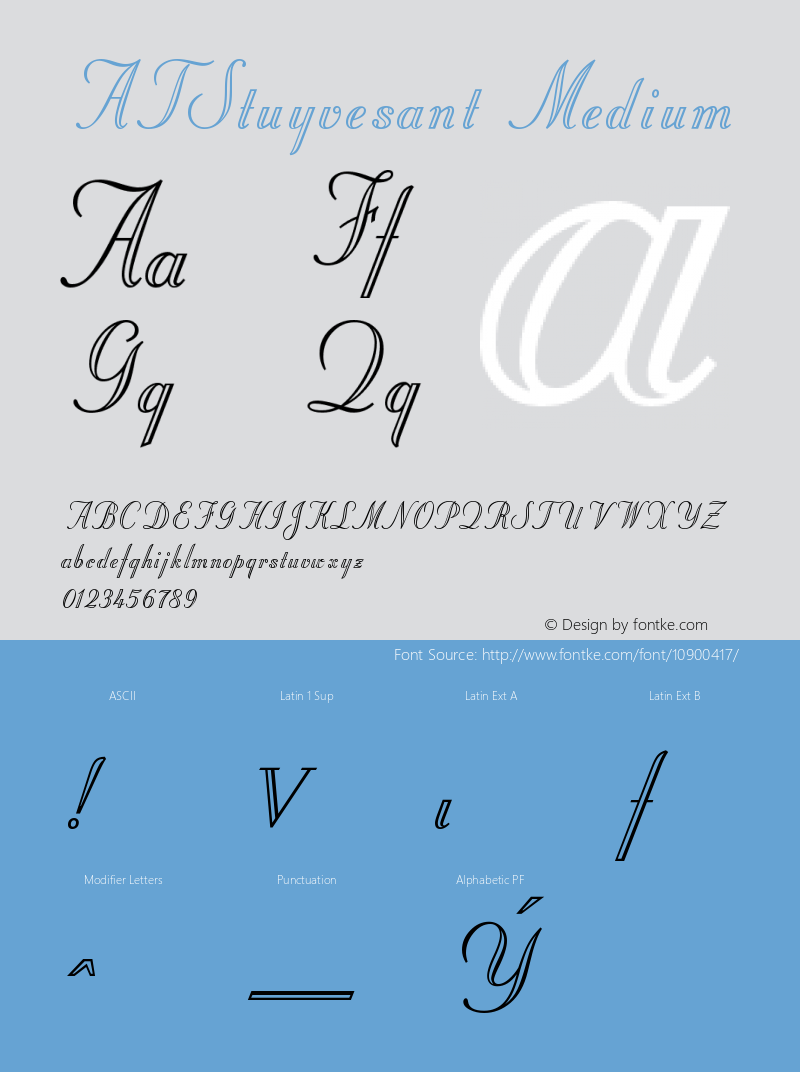 ATStuyvesant Medium Version 001.000 Font Sample