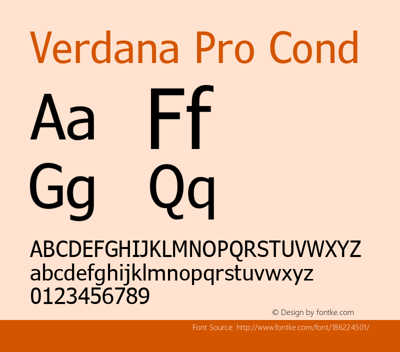 Verdana Pro Cond Version 6.02图片样张