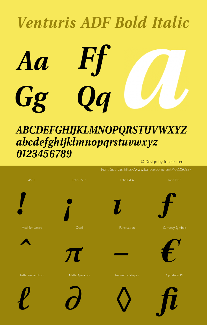 Venturis ADF Bold Italic Version 1.001;PS 1.003;Core 1.0.38;makeotf.lib1.6.5960 Font Sample