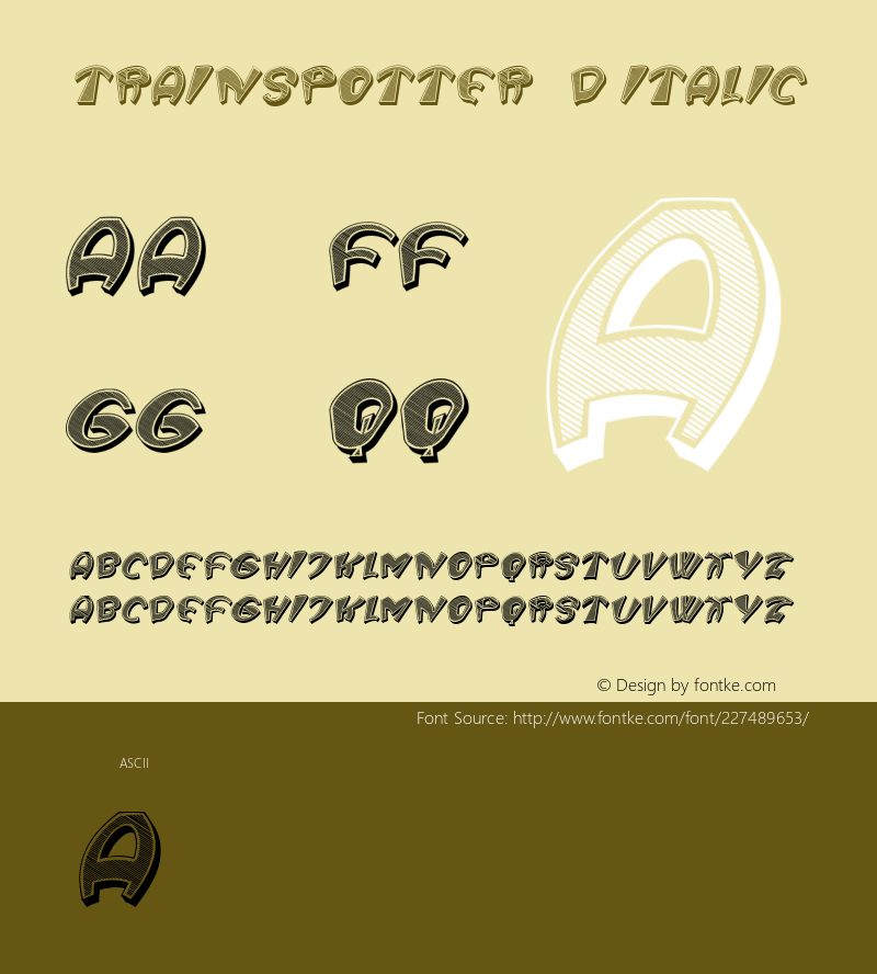 Trainspotter 3D Italic Version 1.000图片样张