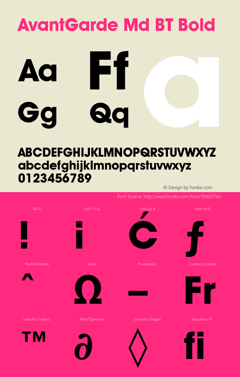 AvantGarde Md BT Bold mfgpctt-v1.53 Friday, January 29, 1993 11:43:37 am (EST) Font Sample