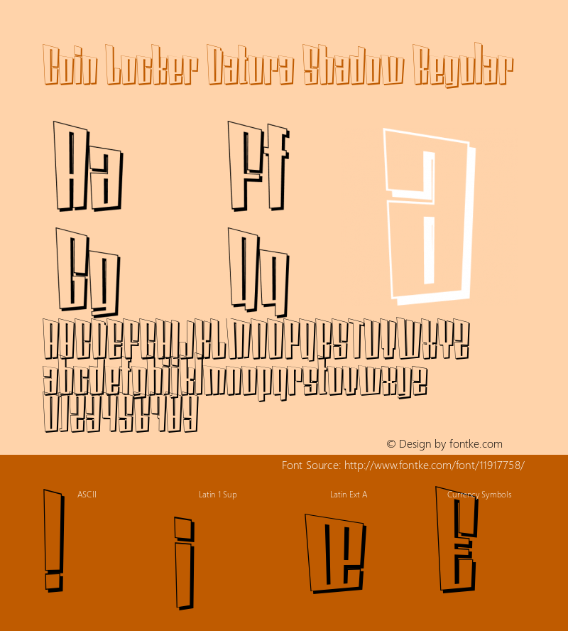 Coin Locker Datura Shadow Regular Version 1.000 2005 initial release Font Sample