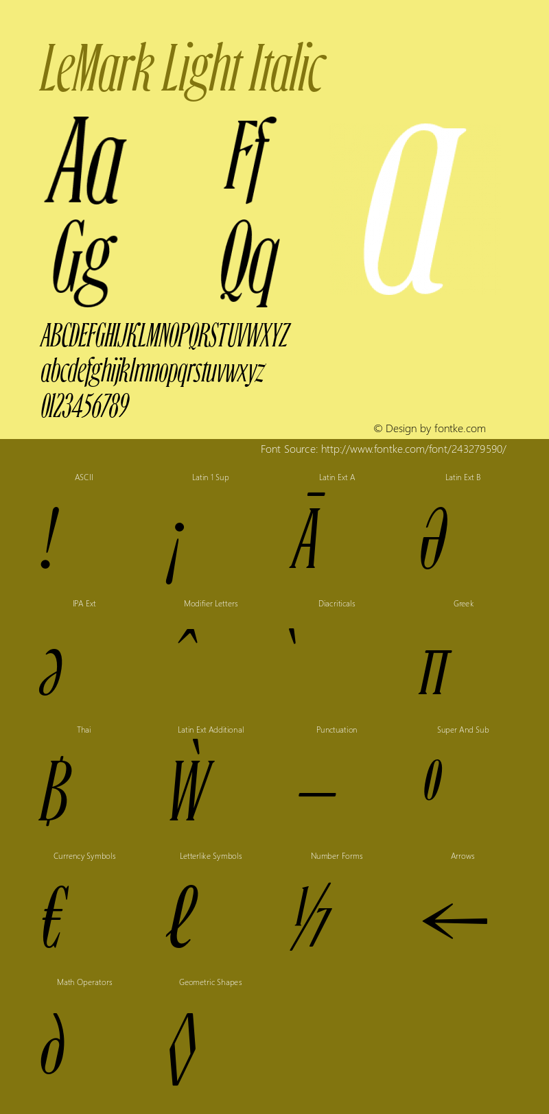 LeMark Light Italic Version 1.000 | FøM Fix图片样张