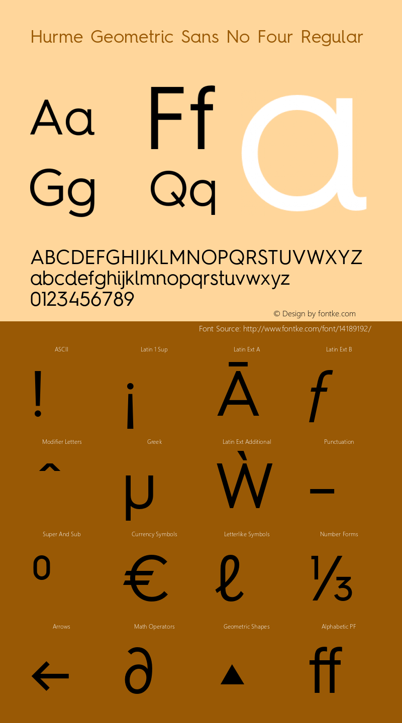 Hurme Geometric Sans No Four Regular 1.001 Font Sample