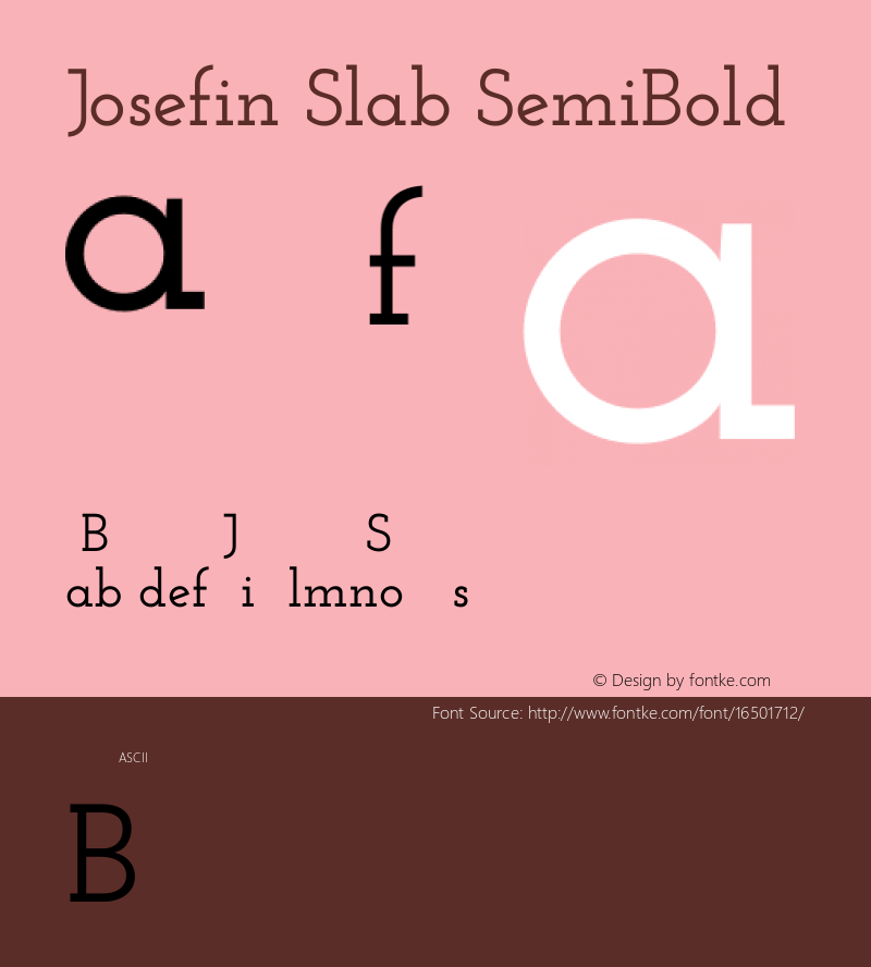 Josefin Slab SemiBold Version 1.000 Font Sample