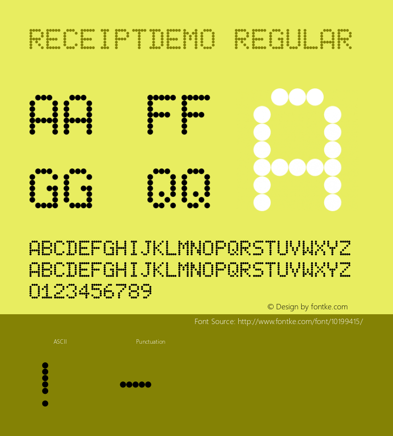 ReceiptDemo Regular 001.000 Font Sample