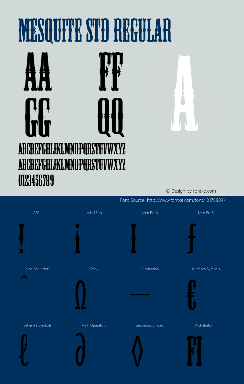 Mesquite Std Regular OTF 1.018;PS 001.003;Core 1.0.31;makeotf.lib1.4.1585 Font Sample