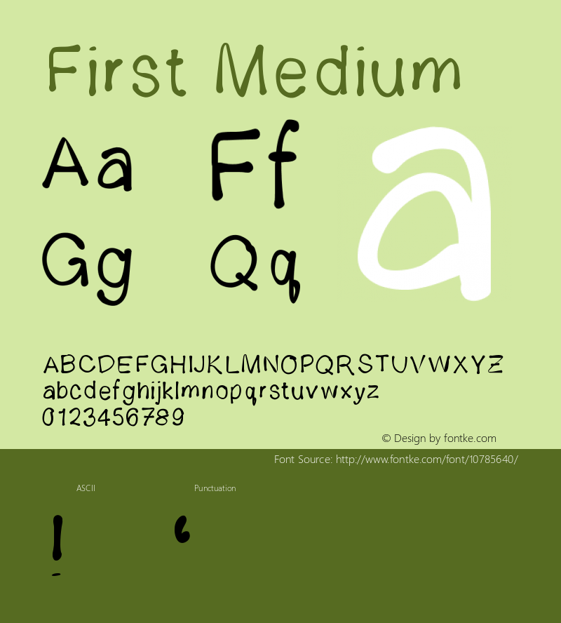 First Medium Version 001.000 Font Sample