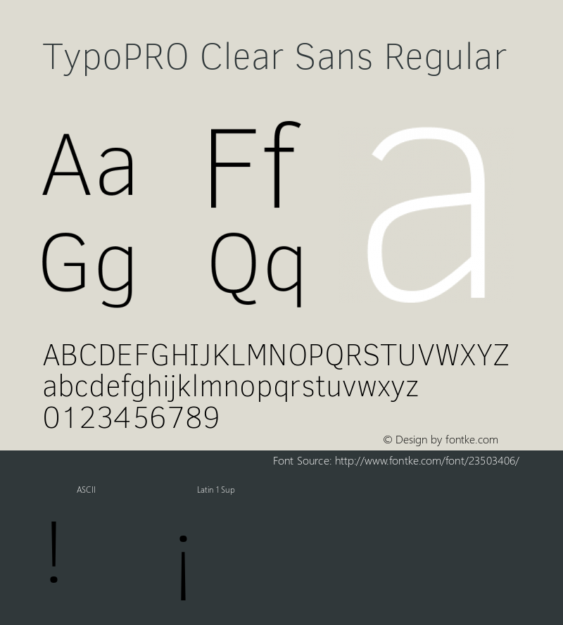 TypoPRO Clear Sans Thin Version 1.00 Font Sample