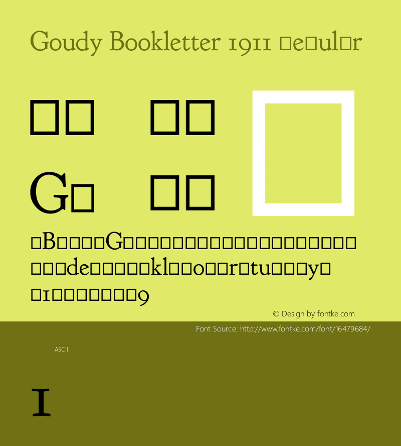 Goudy Bookletter 1911 Regular Version 2010.07.03 Font Sample