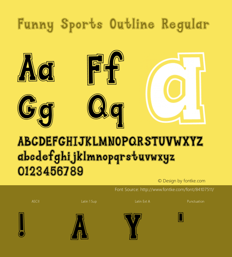 Funny Sports Outline Version 1.00;November 17, 2020 Font Sample