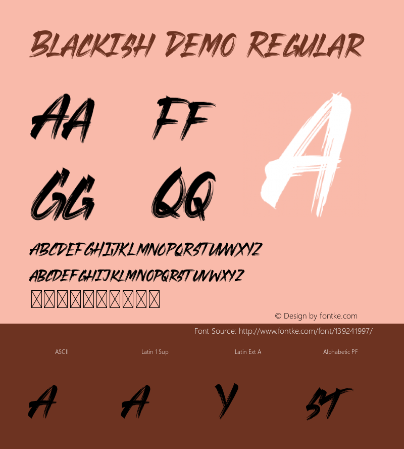 Blackish Demo Version 1.003;Fontself Maker 3.5.4 Font Sample