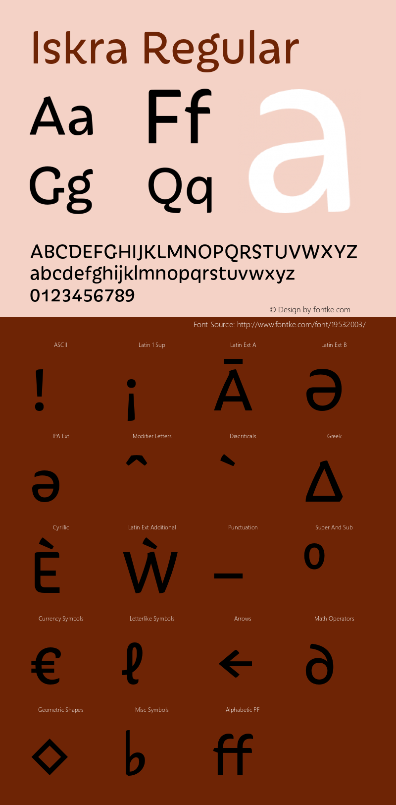 Iskra-Regular Version 1.000 Font Sample