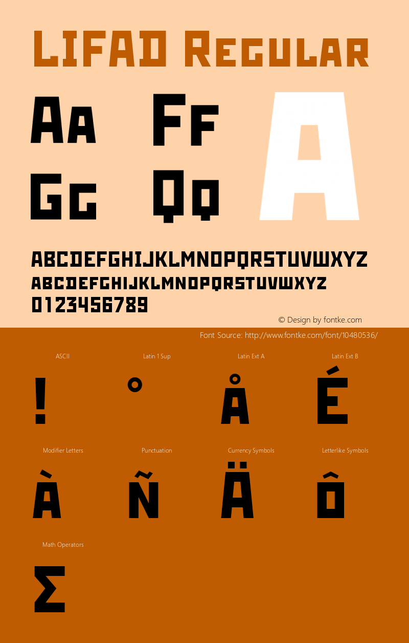 LIFAD Regular Version 001.000 Font Sample